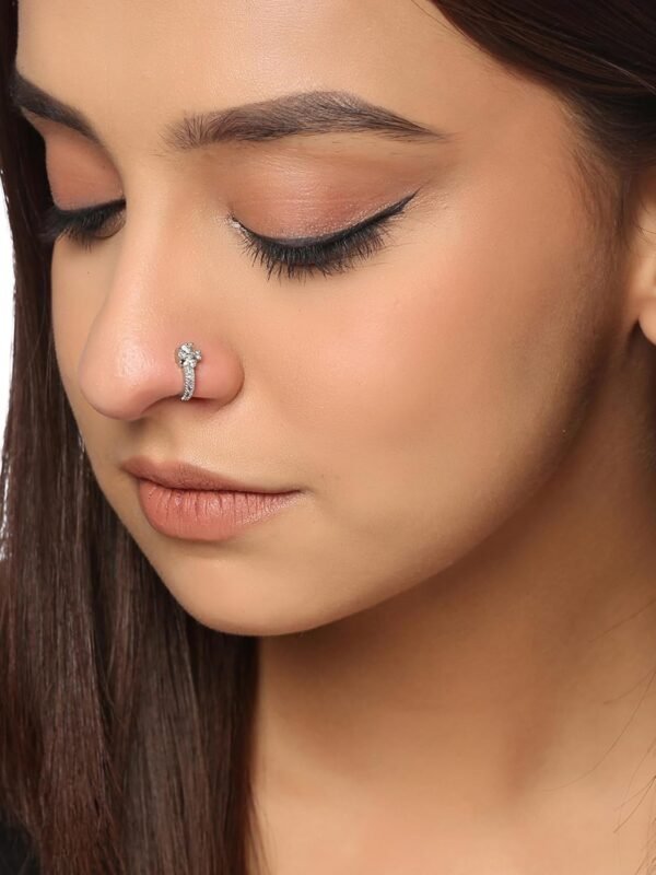 Yellow Chimes Nose Pin for Women Gold-Plated White and Pink AD Studded Nose Pins for Women and Girls…