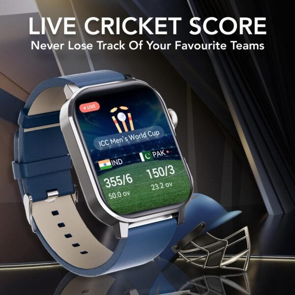 Cultsport Ace X 1.96" AMOLED Smartwatch, Premium Metallic Build Smartwatch for Men, Always On Display, Bluetooth Calling, Live Cricket Score, Health Tracking, Functional Crown