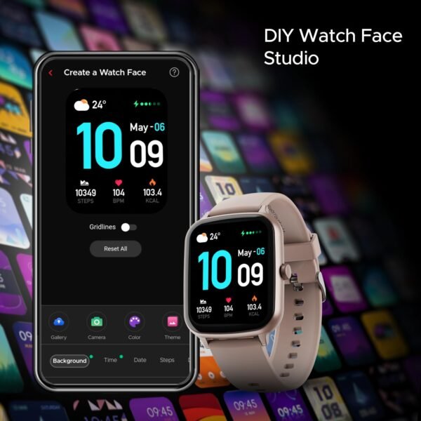 boAt Wave Style Call Smart Watch w/Advanced BT Calling Chip,DIY Watch Face Studio, Coins, 1.69" (4.2 cm) HD Display, Health Ecosystem, Live Cricket Scores, Quick Replies, HR & SpO2(Cherry Blossom)
