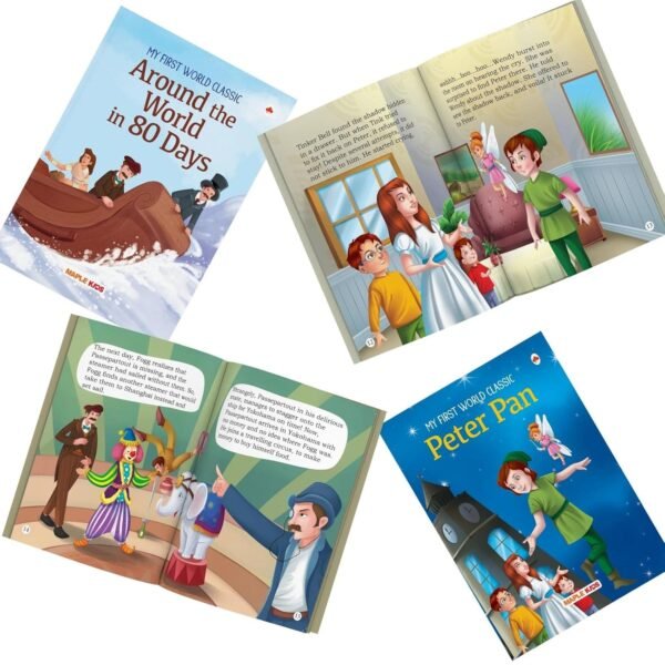 Story Books for Kids - World Classic (Abridged) (Set of 10 Books) (Illustrated) - Moral Stories - Bedtime Children Story Book - Read Aloud to Infants, Toddlers - Alice in Wonderland, …, Heidi, Jungle Book, Robinson Crusoe