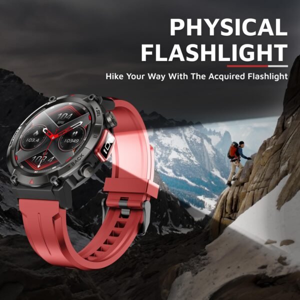 Cult Ranger XR1-1.43" AMOLED Display,Outdoor Rugged Smartwatch for Men, Bluetooth Calling, 8 Days Battery, Continous Heart Rate,100+ Sports Mode, Live Cricket Score, Built-in Flashlight, Free Strap