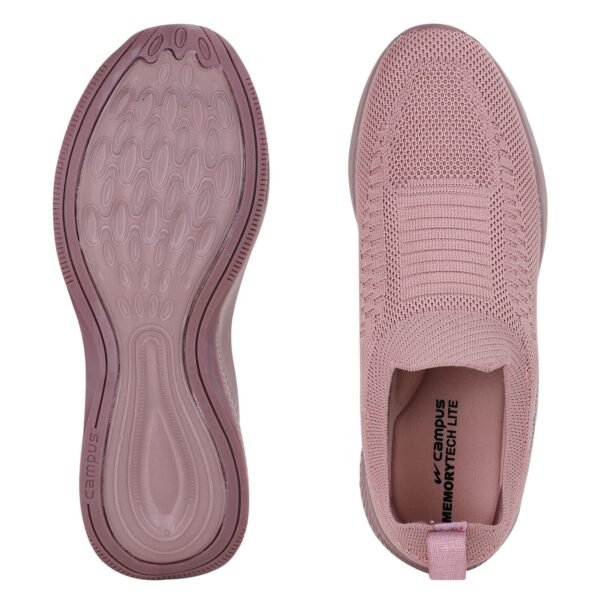 Campus Annie Casual Slip-On Shoes for Women | Women's Walking Shoes with Knitted Vamp Upper for Sock-Like Comfort | Anti-Slip Outsole | Slip-On Shoes for Women with Memory Foam Insole