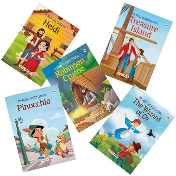 Story Books for Kids - World Classic (Abridged) (Set of 10 Books) (Illustrated) - Moral Stories - Bedtime Children Story Book - Read Aloud to Infants, Toddlers - Alice in Wonderland, …, Heidi, Jungle Book, Robinson Crusoe