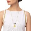 Handicraft Kottage 1gm 22Ct Gold Plated chain with Pandent |latest & Stylish High Gold Plated Celebrity Inspired Gold Chain/Necklace/Jewellery Set/Fashion jewellery for Mens,Womens Girls