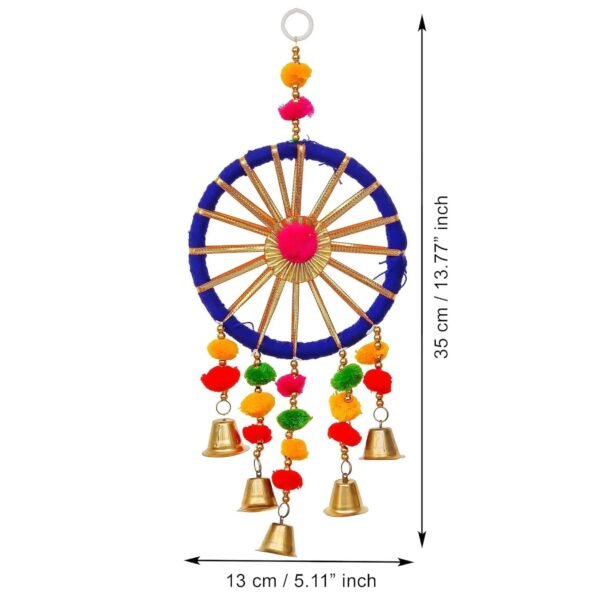 eCraftIndia Gota Patti Bangle & Bells Decorative Wall Door Hangings Latkan Toran for Main Door Entrance, Pooja Room- Wedding, Ganpati Navratri Diwali Decoration Items for Home Decor (Pack of 12)