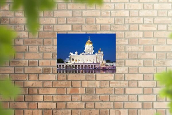 Yellow Alley Religious Gurdwara Sticker Poster|Bangla Sahib-Sikh House of Worship Poster|Wall D�cor|Poster for Schools/Workplaces/Hostels|Wall D�cor Item|Self Adhesive Paper Poster (19x13)