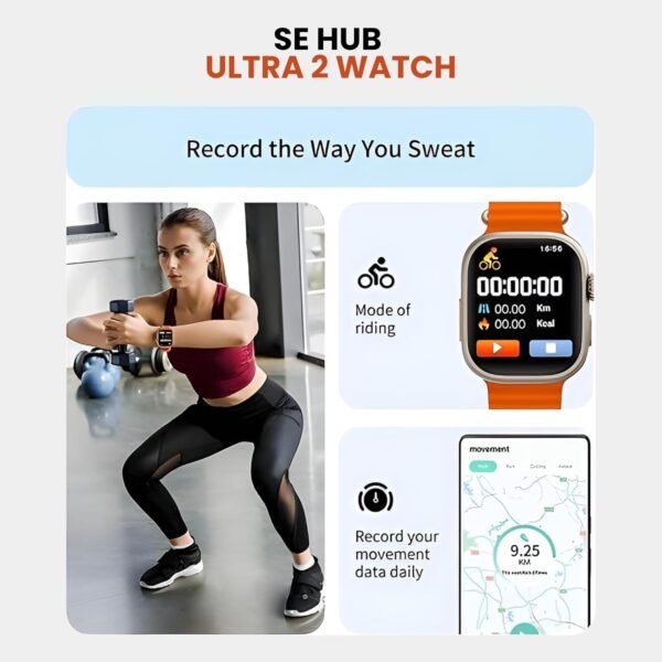 SE HUB Watch 8 Ultra 2 7 in 1-49 MM BT Calling Sports Mode Fitness 7 Belt with 1 Smart Watch for Men & Women Smartwatch (White)