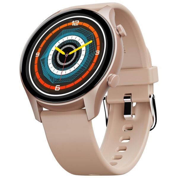boAt Lunar Connect Plus Smart Watch w/ 1.43" (3.6 cm) AMOLED Display, 2.5D Display, Advanced Bluetooth Calling 100+, Always on Display, 100+ Watch Faces,Voice Assistant,IP68, HR & SpO2(Cherry Blossom)