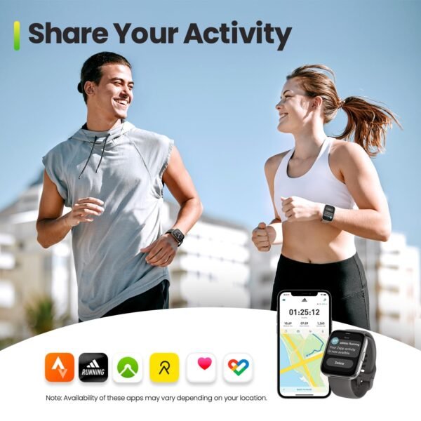 Amazfit Bip 5 Unity 46mm Smartwatch, Bluetooth Phone Calling, 120+ Sports Modes, 11-Day Battery, Watch Face, 24 Hour Health Monitoring, 1.91" High-Resolution Display, Android/iOS (Charcoal)