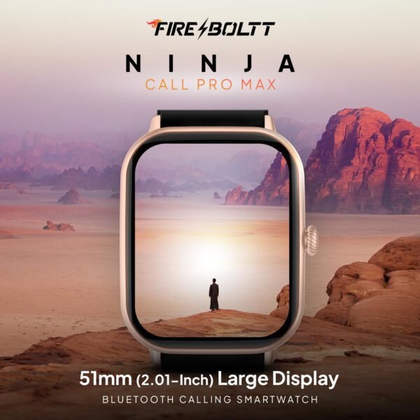 Fire-Boltt Ninja Call Pro Max 51.05mm (2.01 inch) Display Smart Watch, Bluetooth Calling, 120+ Sports Modes, Health Suite, Voice Assistance