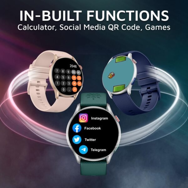 Cultsport Ace XR 1.43" Super Retina Amoled Display,466 * 466 Resolution, 850 NITS Peak Brightness, BT Calling, Health Tracking (Black Silicone Strap)