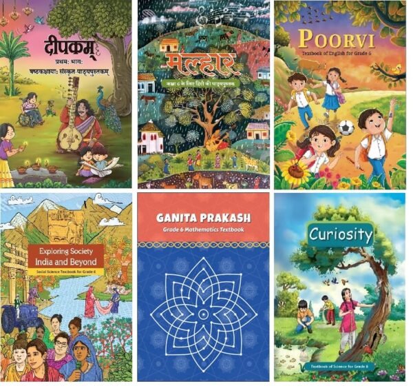 NCERT Class 6 Textbook Malhar, Deepakam, Poorvi, Curisoity, Exploring Society India and Beyond & Ganita Prakash (Set Of 6 Books) Latest Edition 2024-25