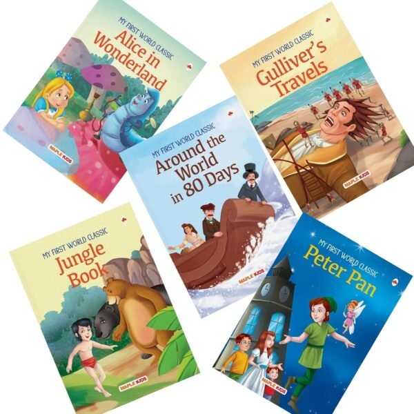 Story Books for Kids - World Classic (Abridged) (Set of 10 Books) (Illustrated) - Moral Stories - Bedtime Children Story Book - Read Aloud to Infants, Toddlers - Alice in Wonderland, …, Heidi, Jungle Book, Robinson Crusoe
