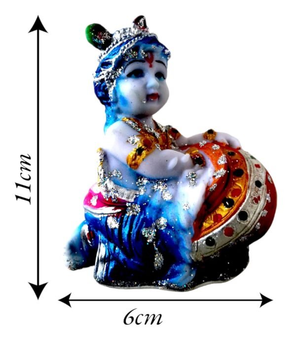 Handcrafted Krishna matki | Lord Krishna Idol Container| Natural Clay puja Item | Decorative earthen Pot | Gopal matki for Worship |