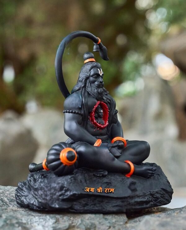 Blessing BUDDHA Lord Hanuman Idol Ram Lalla in Heart Small Bajrangbali Statue for Car Dashboard, Home, Pooja Hanuman ji Murti for puja Temple & Decoration