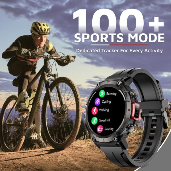 Cult Ranger XR1-1.43" AMOLED Display,Outdoor Rugged Smartwatch for Men, Bluetooth Calling, 8 Days Battery, Continous Heart Rate,100+ Sports Mode, Live Cricket Score, Built-in Flashlight, Free Strap
