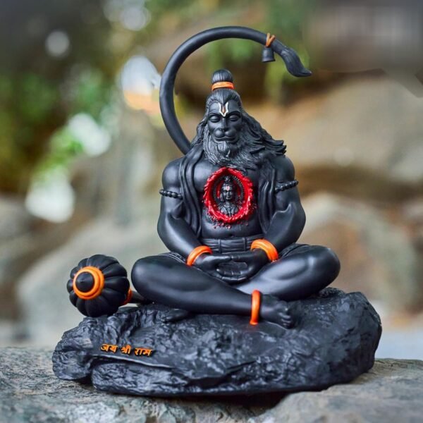 Blessing BUDDHA Lord Hanuman Idol Ram Lalla in Heart Small Bajrangbali Statue for Car Dashboard, Home, Pooja Hanuman ji Murti for puja Temple & Decoration
