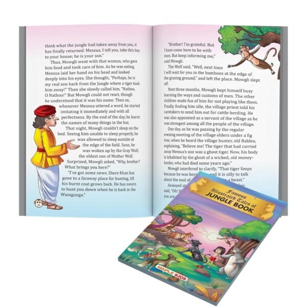Jungle Book (Illustrated) - Adventures of Mowgli - Story Book for Kids - Bedtime Stories - Book for Kids 6+ Years Old - Read Aloud to Infants, Toddlers - Moral Stories