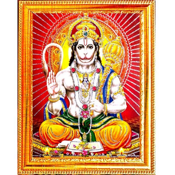 Suninow God Hanuman photo frame | Religious Framed Painting for Wall and Pooja/Hindu Bhagwan Devi Devta Photo Frame/God Poster for Puja (29 X 23 CM) (hanuman ji)