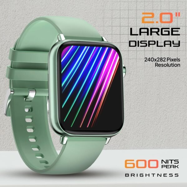 Fire-Boltt Newly Launched Ninja Fit Pro Smartwatch Bluetooth Calling Full Touch 2.0 & 120+ Sports Modes with IP68, Multi UI Screen, Over 100 Cloud Based Watch Faces, Built in Games (Green)