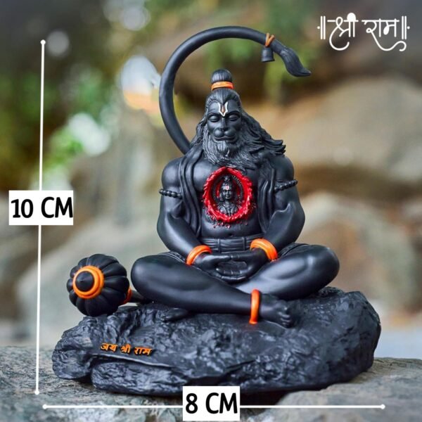 Blessing BUDDHA Lord Hanuman Idol Ram Lalla in Heart Small Bajrangbali Statue for Car Dashboard, Home, Pooja Hanuman ji Murti for puja Temple & Decoration