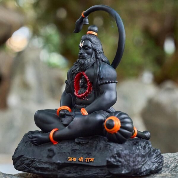 Blessing BUDDHA Lord Hanuman Idol Ram Lalla in Heart Small Bajrangbali Statue for Car Dashboard, Home, Pooja Hanuman ji Murti for puja Temple & Decoration