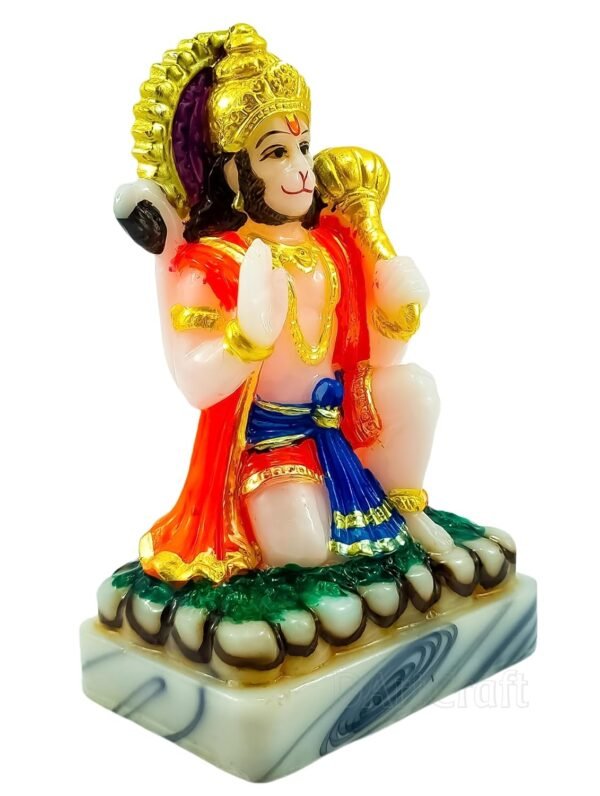 D ArtCraft Polyresin Lord Hanuman Idol, Hanuman ji ki Murti with Gada for Home Decor Bajrangbali ki Murti - Multicolor, 5.5 Inches (Pack of 1)
