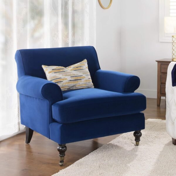 Jennifer Taylor Home Fabric Living Room Chair, Navy Blue