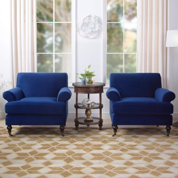Jennifer Taylor Home Fabric Living Room Chair, Navy Blue
