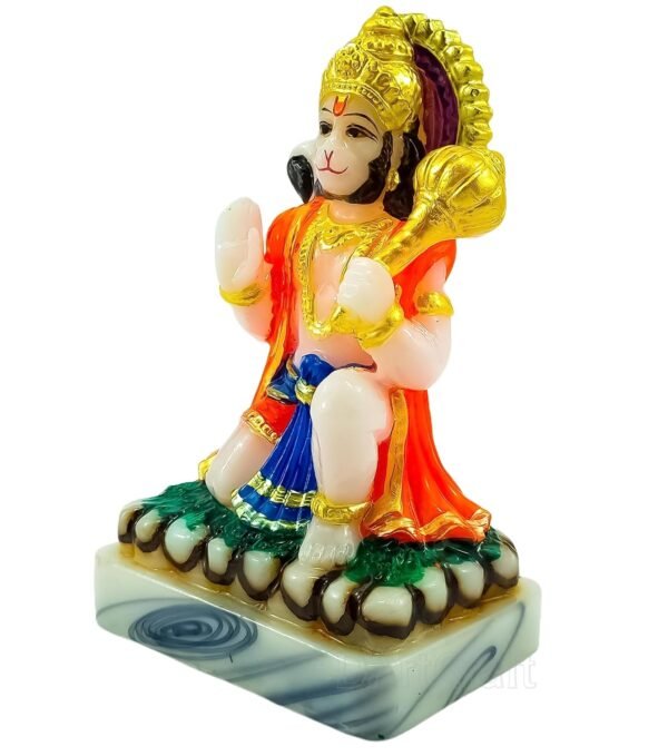 D ArtCraft Polyresin Lord Hanuman Idol, Hanuman ji ki Murti with Gada for Home Decor Bajrangbali ki Murti - Multicolor, 5.5 Inches (Pack of 1)