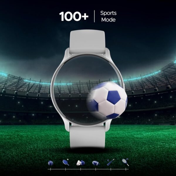boAt Lunar Peak w/ 1.45" (3.6 cm) AMOLED Display, Advanced BT Calling, Always on Display, Cloud & Custom Watch Faces, in-Built Games, Stocks, SOS, IP67, Smart Watch for Men & Women(Silver)