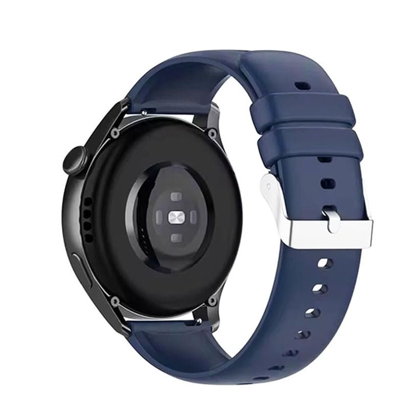 Silicone Belt Classic Watch Strap Compatible for Zebronics Zeb-Fit3220Ch Smartwatch Band Blue
