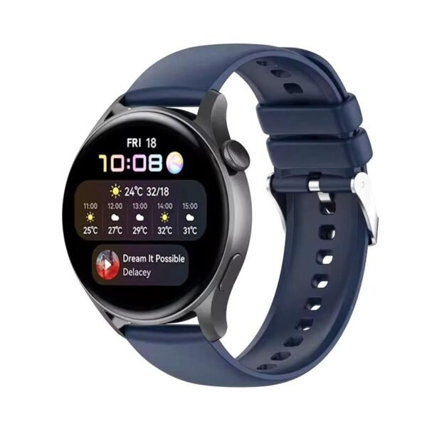 Silicone Belt Classic Watch Strap Compatible for Zebronics Zeb-Fit3220Ch Smartwatch Band Blue