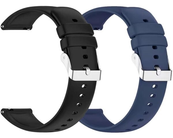 AONES Pack of 2 Silicone Belt Classic Watch Strap Compatible for Fire-Boltt Wonder 1.8 Inch Smartwatch Band