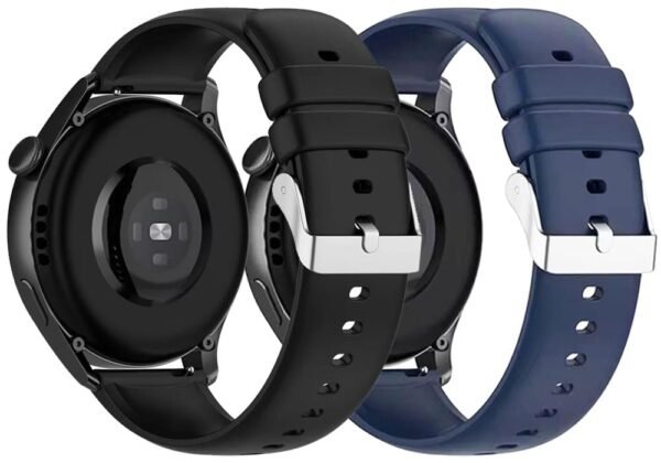 AONES Pack of 2 Silicone Belt Classic Watch Strap Compatible for Fire-Boltt Wonder 1.8 Inch Smartwatch Band
