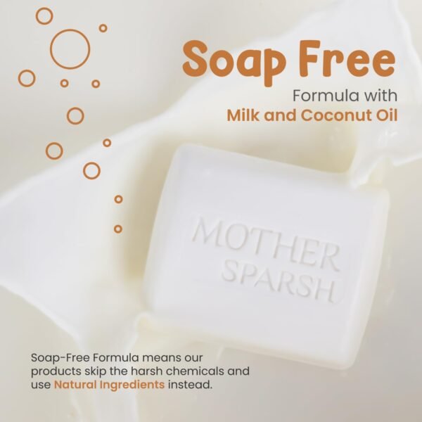 Mother Sparsh Moisturizing Milky Baby Bathing Soap Bar - 75gX2 | pH 5.5 with Milk, Coconut Oil and Vitamin E, Prevents Dryness & Rashes