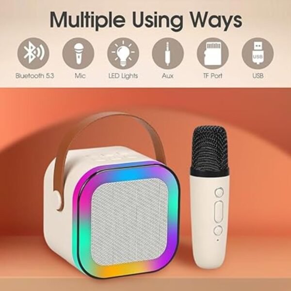 ABTER New Karaoke Machine for Kids with Wireless Mics 4-12 Years Old Girls Birthday Toys Gifts for Girls Boys Ages 4, 5, 6, 7, 8, 9, 10, 12 +Year Old Birthday Home Party (K-12 Single MIC)