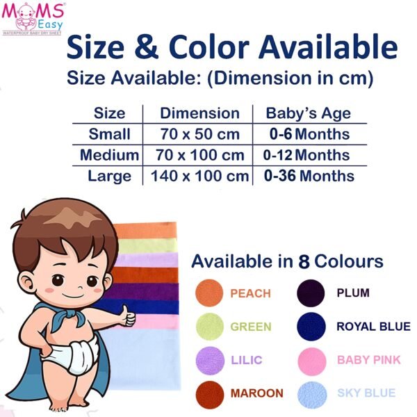 MOMSEASY® New Born Baby Mat for Baby Urine Waterproof, Mat for Baby Playing, Mat for Baby Sleeping and Baby Care Product Combo_-(R/B, S/B) (Medium, 100x70 cm)