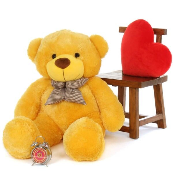 Hug N Feel 4 Feet Yellow Giant Teddy Bear Soft, Plush, and Cuddly Stuffed Animal for Kids, Birthdays, Anniversaries, Valentine's Day, and Special Occasions Large Huggable