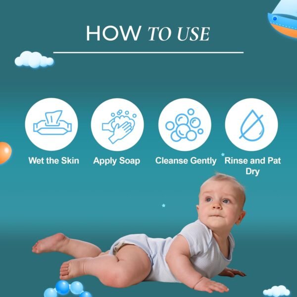SKINAA Babysoft Gentle Cleansing Bathing Soap/Bar, Tear Free Pack of 3, 75g | Enriched with Goodness of Almond Oil, Glycerin & Shea Butter, for Soft, Smooth Skin, for New Born & Infant Unisex Babies