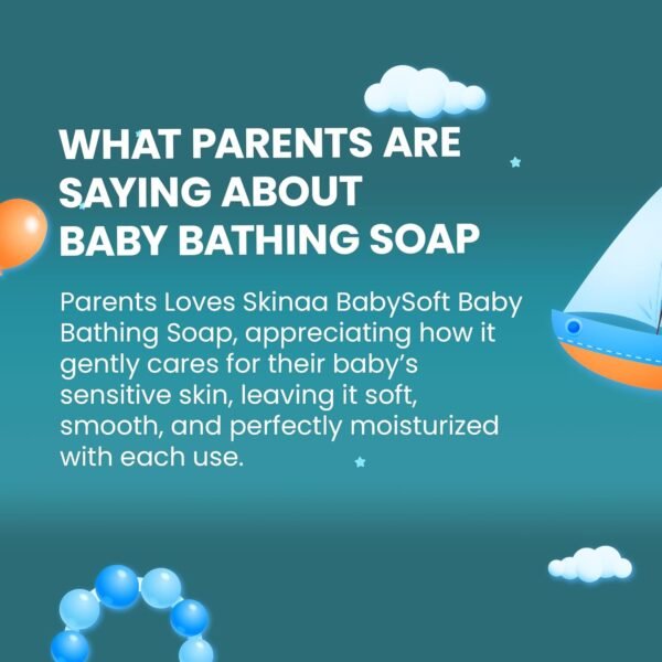 SKINAA Babysoft Gentle Cleansing Bathing Soap/Bar, Tear Free Pack of 3, 75g | Enriched with Goodness of Almond Oil, Glycerin & Shea Butter, for Soft, Smooth Skin, for New Born & Infant Unisex Babies