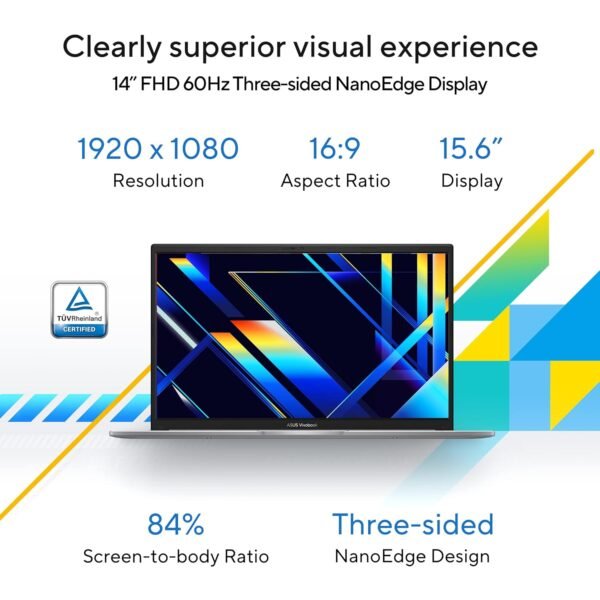 ASUS Vivobook 15 (2023), Intel Core i5-1335U 13th Gen, 15.6" (39.62 cms) FHD, Thin and Light Laptop (8GB RAM /512GB SSD/Intel Iris Xᵉ/Windows 11/Office 2021/Fingerprint/Silver/1.7 kg), X1504VA-NJ524WS