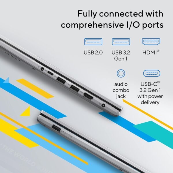 ASUS Vivobook 15 (2023), Intel Core i5-1335U 13th Gen, 15.6" (39.62 cms) FHD, Thin and Light Laptop (8GB RAM /512GB SSD/Intel Iris Xᵉ/Windows 11/Office 2021/Fingerprint/Silver/1.7 kg), X1504VA-NJ524WS
