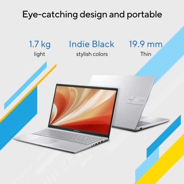 ASUS Vivobook 15 (2023), Intel Core i5-1335U 13th Gen, 15.6" (39.62 cms) FHD, Thin and Light Laptop (8GB RAM /512GB SSD/Intel Iris Xᵉ/Windows 11/Office 2021/Fingerprint/Silver/1.7 kg), X1504VA-NJ524WS