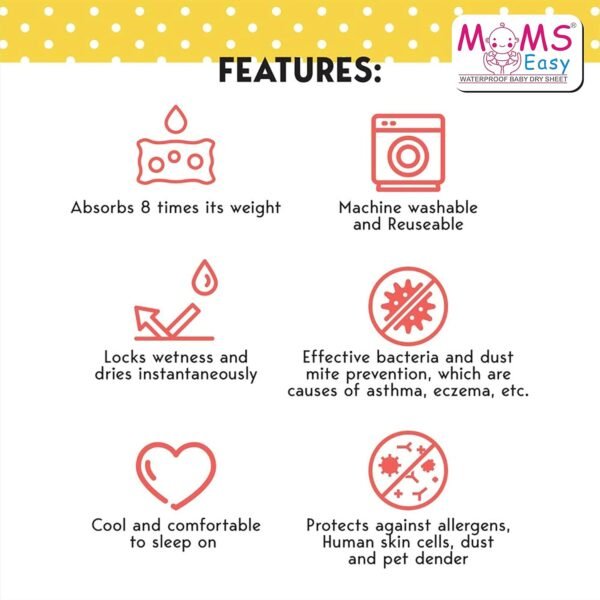 MOMSEASY® New Born Baby Mat for Baby Urine Waterproof, Mat for Baby Playing, Mat for Baby Sleeping and Baby Care Product Combo (Lilac-Maroon) (Medium, 100x70 cm)