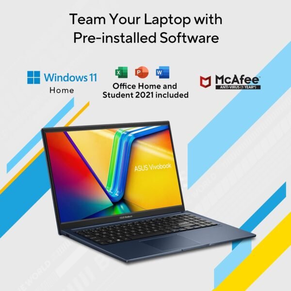 ASUS Vivobook 15, Intel Core i5-1235U 12th Gen, 15.6" (39.62 cm) FHD, Thin and Light Laptop (16GB RAM/512GB SSD/Win11//Backlit Keyboard/Blue/1.7 kg), X1504ZA-NJ541WS