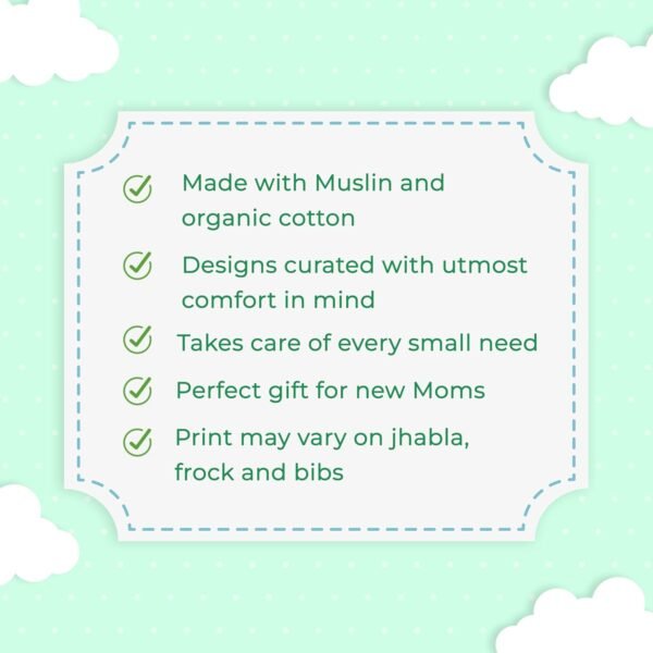 Kidbea Premium Baby Care Festive Gift Set Romper, Bib, Teether & Feeders Pack of 6 (Assorted)