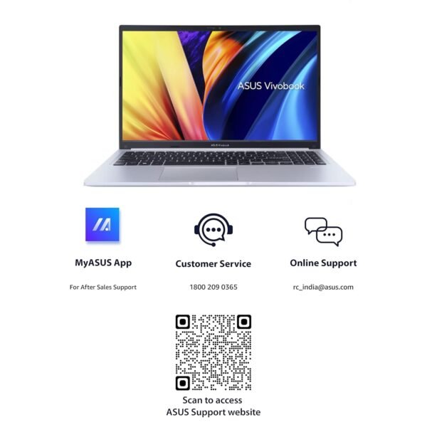 (Refurbished) ASUS Vivobook 15, Intel Core i5-12500H 12th Gen, 15.6" (39.62 cm) FHD, Thin and Light Laptop (16GB/512GB/Win11/Office 2021/Silver/1.7 kg), X1502ZA-EJ542WS
