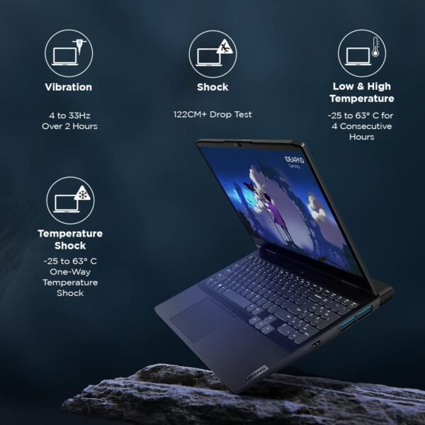 Lenovo IdeaPad Gaming 3 AMD Ryzen 5 7535HS 15.6" (39.62cm) FHD IPS 120Hz Gaming Laptop (16GB/512GB SSD/Win11/Office/NVIDIA RTX 3050 6GB/Backlit KB/Alexa/3 Month Game Pass/Onyx Grey/2.32Kg), 82SB00M6IN