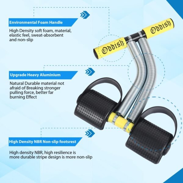 Oddish; Way To Fitness Tummy Trimmer Double Spring With Resistance Band Combo Pack For Men & Women - Ab Exercise Equipement, Abdominal Workout For Home & Gym Use - Stomach, Abs, Belly Exercise